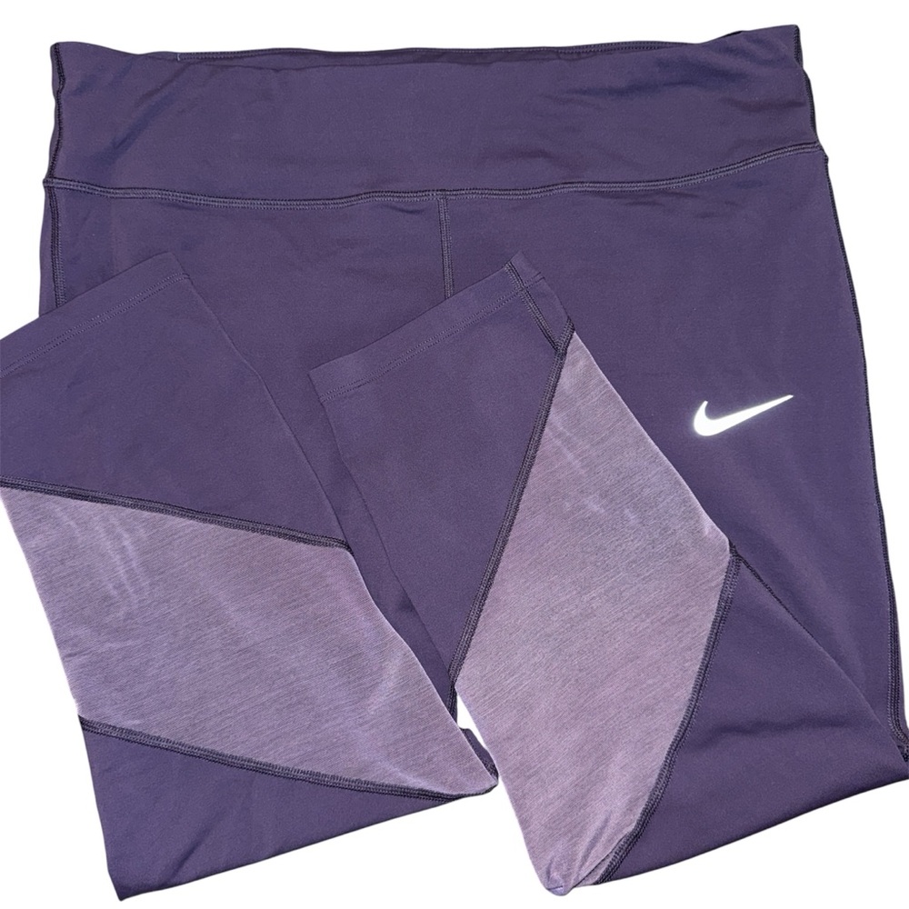 Nike Dri-FIT Epic Lux Running Leggings Womens XL Purple Crop Mesh 873108-539